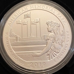 2019-P ATB 5 Oz 999 Fine Silver Coin, American Memorial Park