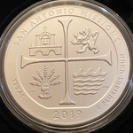 2019-P ATB 5 Oz 999 Fine Silver Coin, San Antonio Missions National Historical Park