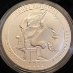 2013-P ATB 5 Oz 999 Fine Silver Coin, Mount Rushmore National Memorial