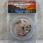 2011 ATB 5 Oz 999 Fine Silver Coin, Gettysburg National Military Park, MS69