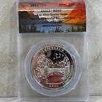 2011 ATB 5 Oz 999 Fine Silver Coin, Chickasaw National Recreation Area, MS69