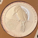 2008 Australia,  1 Dollars - Elizabeth II 4th Portrait - Australian Kookaburra