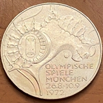 1972-J 10 Deutsche Mark Olympic Games in Munich Olympic Stadium