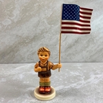 M.I. Hummel 2068/B Pledge to America, Special Edition Flag Backstamp, Tmk 8