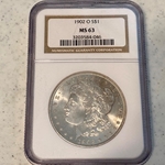 1902-O Morgan Silver Dollars Certified / Slabbed MS63