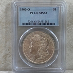 1900-O Morgan Silver Dollars Certified / Slabbed MS63 - 282