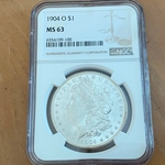 1904-O Morgan Silver Dollars Certified / Slabbed MS63 - 100