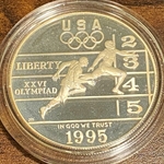 1995-P Olympic Track and Field Silver Dollar