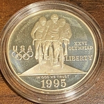 1995-P Olympic Cycling Silver Dollar