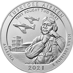 2021 ATB 5 Oz 999 Fine Silver Coin, Tuskegee Airmen National Historic Site