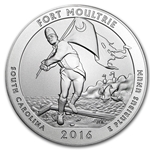 2016 ATB 5 Oz 999 Fine Silver Coin, Fort Moultrie at Fort Sumter National Monument