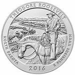 2016 ATB 5 Oz 999 Fine Silver Coin, Theodore Roosevelt National Park