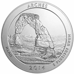 2014 ATB 5 Oz 999 Fine Silver Coin, Arches National Park