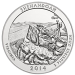 2014 ATB 5 Oz 999 Fine Silver Coin, Shenandoah National Park