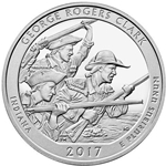 2017 ATB 5 Oz 999 Fine Silver Coin, George Rogers Clark