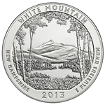 2013 ATB 5 Oz 999 Fine Silver Coin, White Mountain National Park