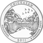 2011 ATB 5 Oz 999 Fine Silver Coin, Chickasaw National Recreation Area