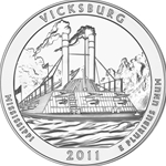 2011 ATB 5 Oz 999 Fine Silver Coin, Vicksburg National Military Park