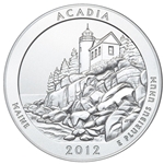 2012 ATB 5 Oz 999 Fine Silver Coin, Acadia National Park