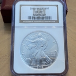 2002 American Eagle Silver One Ounce Certified / Slabbed MS69-061
