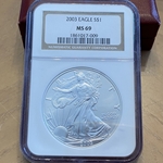 2003 American Eagle Silver One Ounce Certified / Slabbed MS69-009