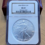 2004 American Eagle Silver One Ounce Certified / Slabbed MS69-007