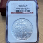 2006 American Eagle Silver One Ounce Certified / Slabbed GEM UNC