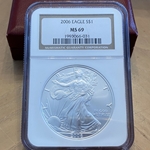 2006 American Eagle Silver One Ounce Certified / Slabbed MS69-031