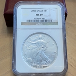 2003 American Eagle Silver One Ounce Certified / Slabbed MS69-483