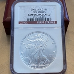 2006 American Eagle Silver One Ounce Certified / Slabbed GEM UNC-295