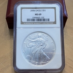 2006 American Eagle Silver One Ounce Certified / Slabbed MS69-123