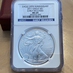 2011 American Eagle Silver One Ounce Certified / Slabbed MS69-050