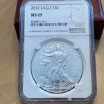 2012 American Eagle Silver One Ounce Certified / Slabbed MS69-016