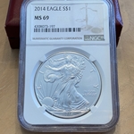 2014 American Eagle Silver One Ounce Certified / Slabbed MS69-197