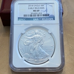 2014 American Eagle Silver One Ounce Certified / Slabbed MS69-015
