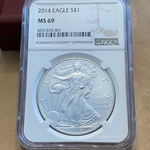 2014 American Eagle Silver One Ounce Certified / Slabbed MS69-301