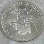 1972-G Olympic Games in Munich, legend SPIELE DER XX. OLYMPIADE 1972 IN MÜNCHEN 10 Deutsche Mark, Series 3