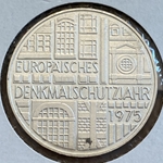 1975-F Germany, 5 Deutsche Mark Europäisches Denkmalschutzjahr, KM142