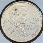1974-D Germany, 5 Deutsche Mark Immanuel Kant, KM139