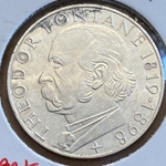 1969-G Germany, 5 Deutsche Mark Theodor Fontane, KM125