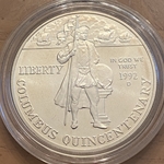 1992-D Uncirculated Columbus Silver Dollar