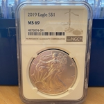 2019 American Eagle Silver One Ounce Certified / Slabbed MS69-091