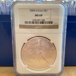 2004 American Eagle Silver One Ounce Certified / Slabbed MS69-308