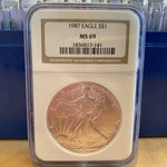 1987 American Eagle Silver One Ounce Certified / Slabbed MS69 - 141