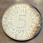1951G Germany, 5 Deutsche Mark, KM112