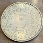 1972J Germany, 5 Deutsche Mark, KM112