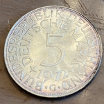 1972G Germany, 5 Deutsche Mark, KM112