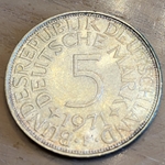 1971F Germany, 5 Deutsche Mark, KM112