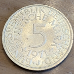 1971J Germany, 5 Deutsche Mark, KM112
