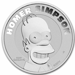 2022 Tuvalu Homer Simpson Silver Coin .999 Fine - Sell $45.00